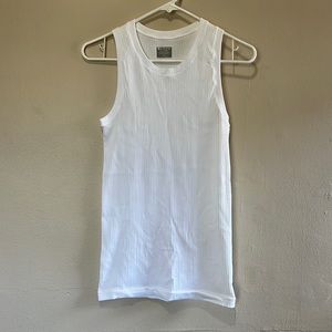 Small White Ribbed Athleta Tank Top - NWOT